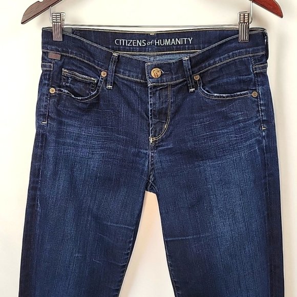 Citizens of Humanity Mid Rise Slim Straight Jeans Dk Wash Size 27 - Picture 5 of 12